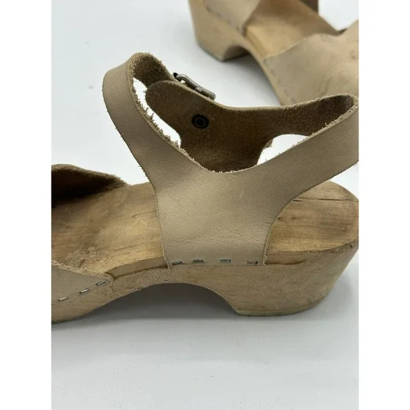 Lotta's Clogs Womens Size 36 Tan Leather Close Toe Slip On Boho Cottage Core New - Picture 7 of 14